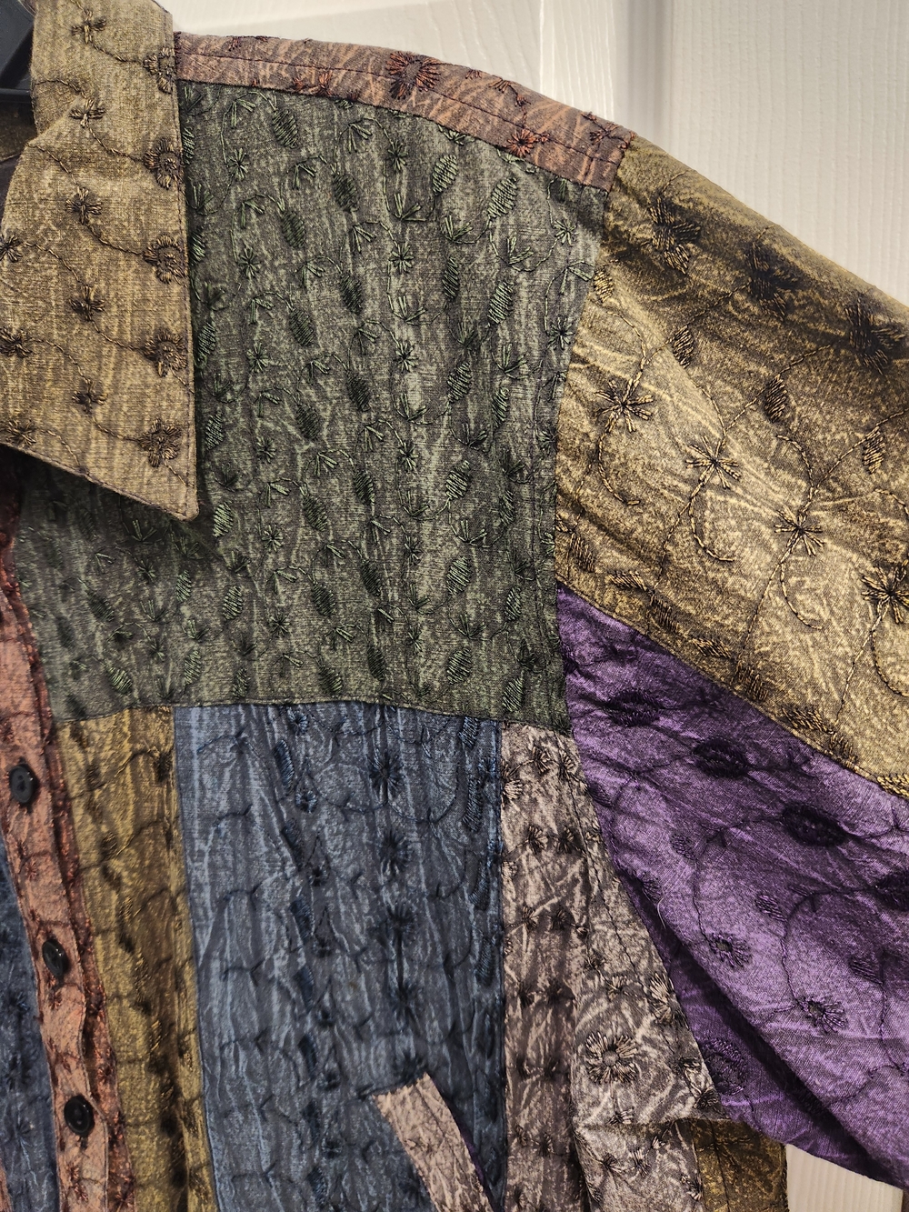 Women's Multicolor Patchwork Pattern Jacket - Picture 4 of 7